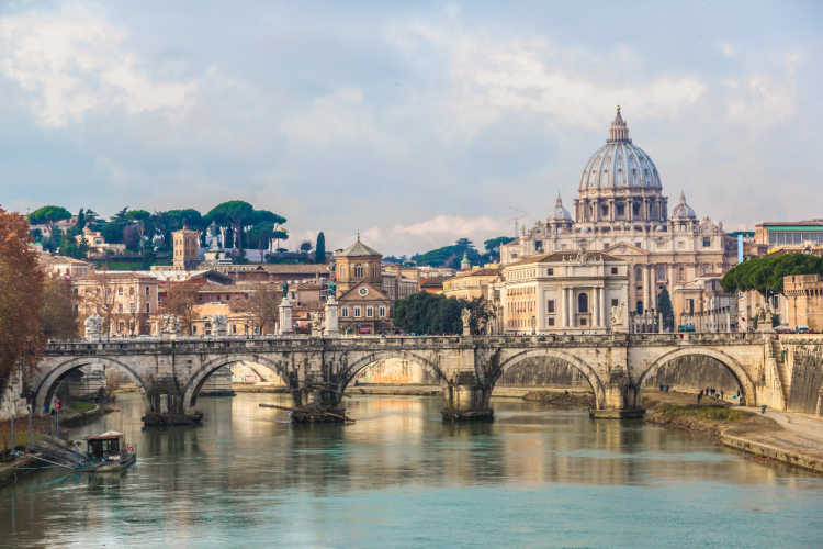 St Peters Basilica Arno River Rome