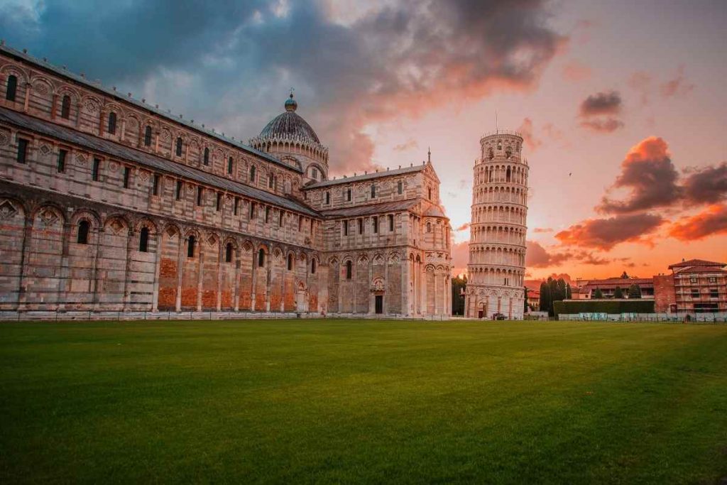 Pisa Italy at sunset